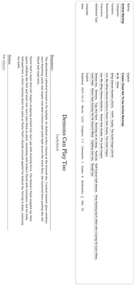 Demons Can Play Too (fic) by Luckyhowl